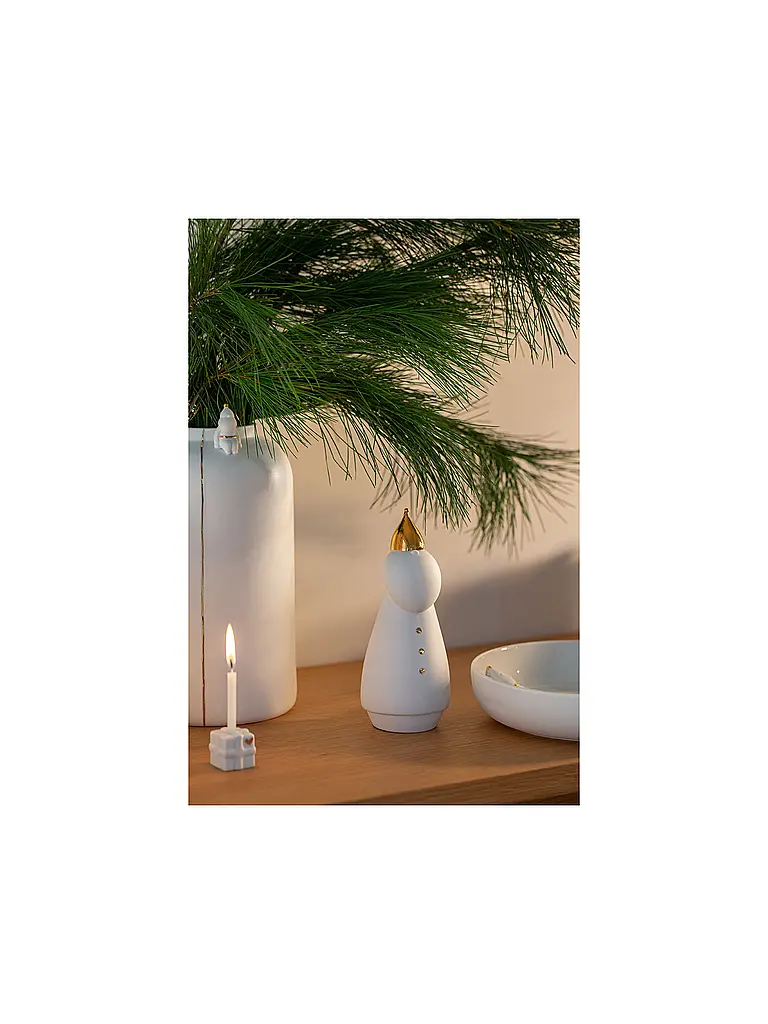 RAEDER | Figura navideña LED de Papá Noel con abrigo | Blanco