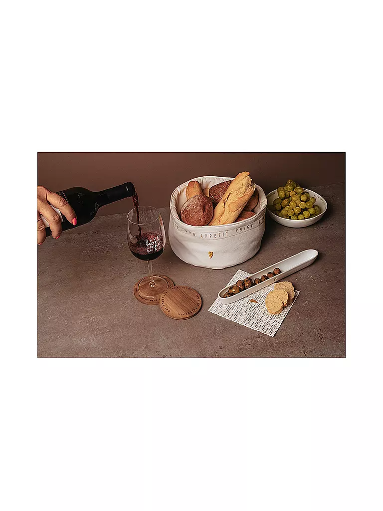 RAEDER | Fuente para servir 31x3,5cm BUEN PROVECHO en 4 idiomas | Blanco