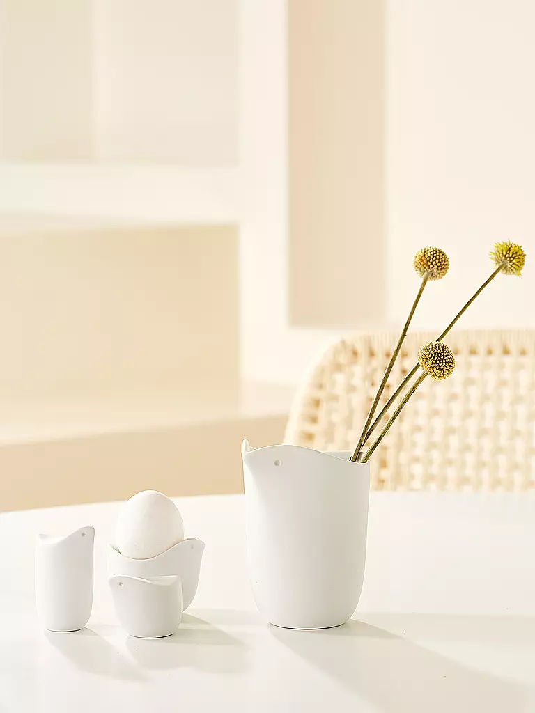RAEDER | Huevera SCHALENTIER Henne 6,4x4,5x5cm Madrugador | Blanco