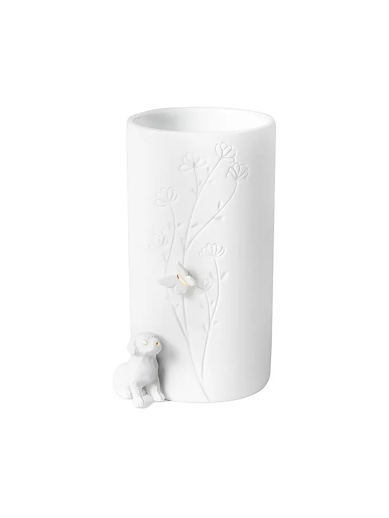RAEDER | Jarrón 9x13cm PERRO SENTADO Blanco | Blanco