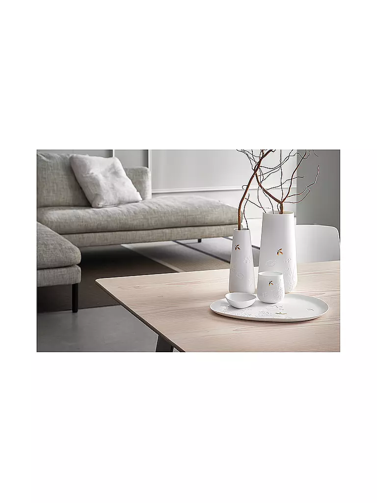 RAEDER | Jarrón de porcelana pequeño 21cm | Blanco
