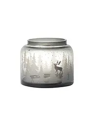 RAEDER | Jarrón navideño de invierno con paisaje forestal | Gris claro