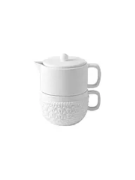 RAEDER | Kanne mit Tasse 9,5x14,5cm STRICK | Blanco