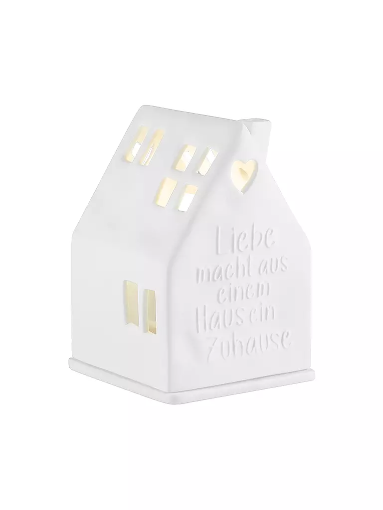 RAEDER | Lichthaus LIEBE MACHT 7x7x10,5cm Blanco | Blanco