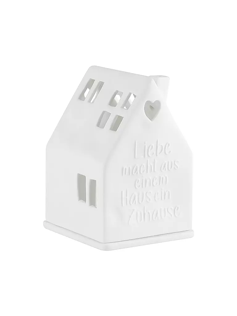 RAEDER | Lichthaus LIEBE MACHT 7x7x10,5cm Blanco | Blanco