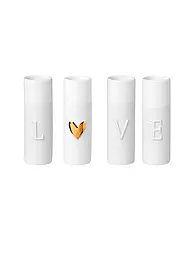 RAEDER | Mini Jarrones LOVE, juego de 4, 9 cm | Blanco