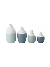 RAEDER | Mini juego de 4 floreros de botella azules | Azul claro
