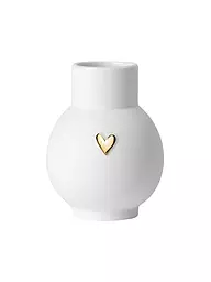 RAEDER | Mini jarrón esférico corazón plata | Blanco
