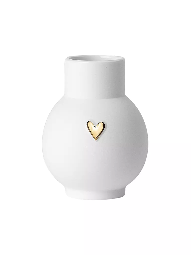 RAEDER | Mini-Kugelvase Herz Gold | Blanco