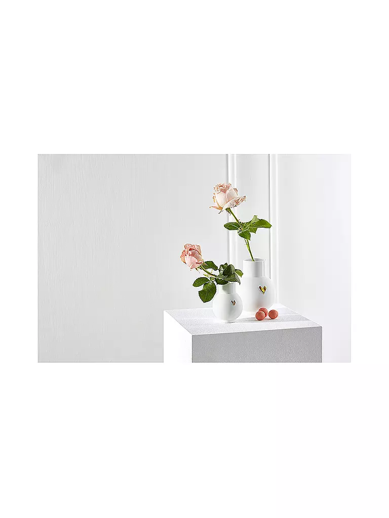 RAEDER | Mini-Kugelvase Herz Gold | Blanco