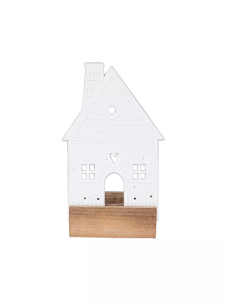 RAEDER | Objeto de luz Casa de pan de jengibre 7x6,5x14cm | Blanco