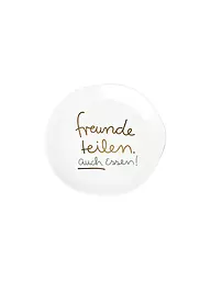 RAEDER | Plato 14cm pequeño Amigos Comparten también comen | Blanco