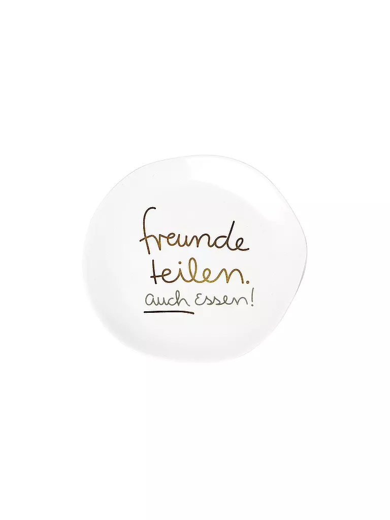 RAEDER | Plato 14cm pequeño Amigos Comparten también comen | Blanco