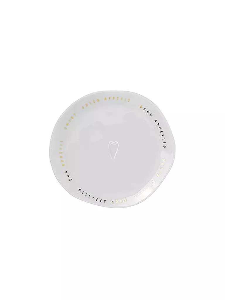 RAEDER | Plato pequeño "Buen provecho" 13cm | Blanco