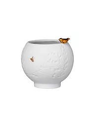 RAEDER | Portavelas de porcelana "Pájaro dorado" | Blanco