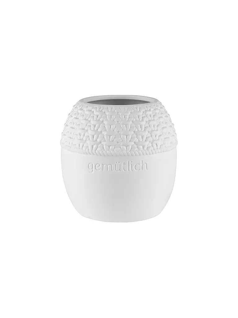 RAEDER | Portavelas de punto - Acogedor | Blanco