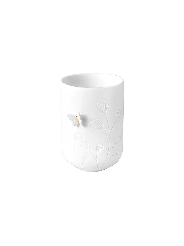 RAEDER | Portavelas MARIPOSA 6x9cm Blanco | Blanco