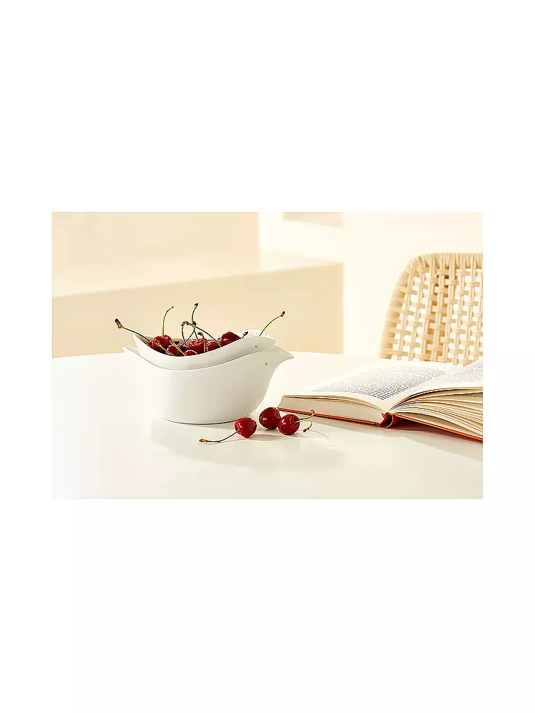 RAEDER | Schale 2er Set 21x12x7cm SCHALENTIERE Blanco | Blanco