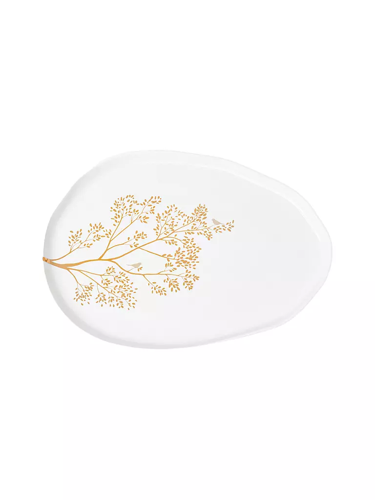 RAEDER | Schale GOLDZWEIG 28,5x20cm Blanco | Blanco