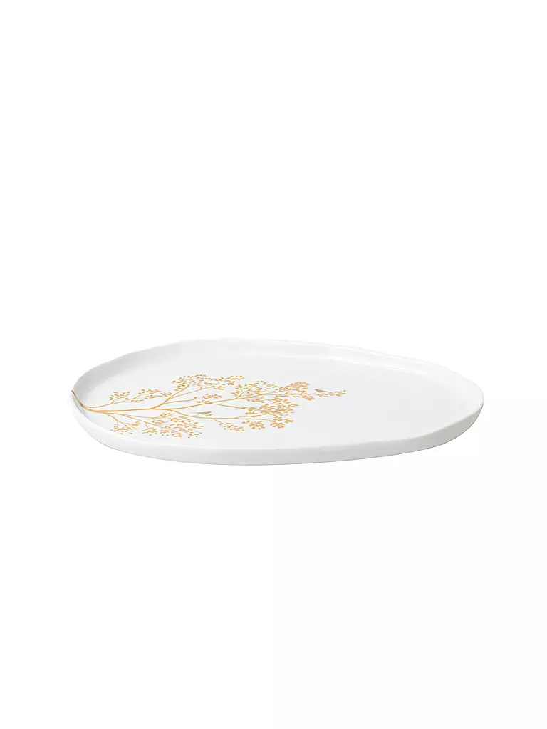 RAEDER | Schale GOLDZWEIG 28,5x20cm Blanco | Blanco
