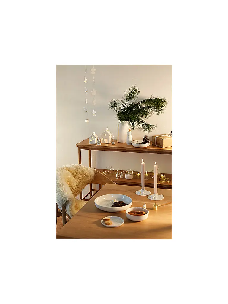 RAEDER | Schale navideña Santas 25cm Scheeengel | Blanco