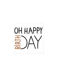 RAEDER | Servilletas de almuerzo 33x33cm OH HAPPY BIRTHDAY | Blanco