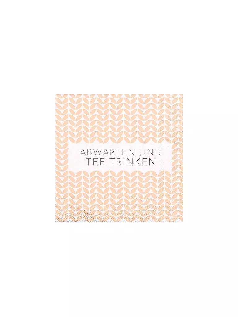 RAEDER | Servilletas de cóctel 25x25cm ESPERAR Y TOMAR TÉ | Beige