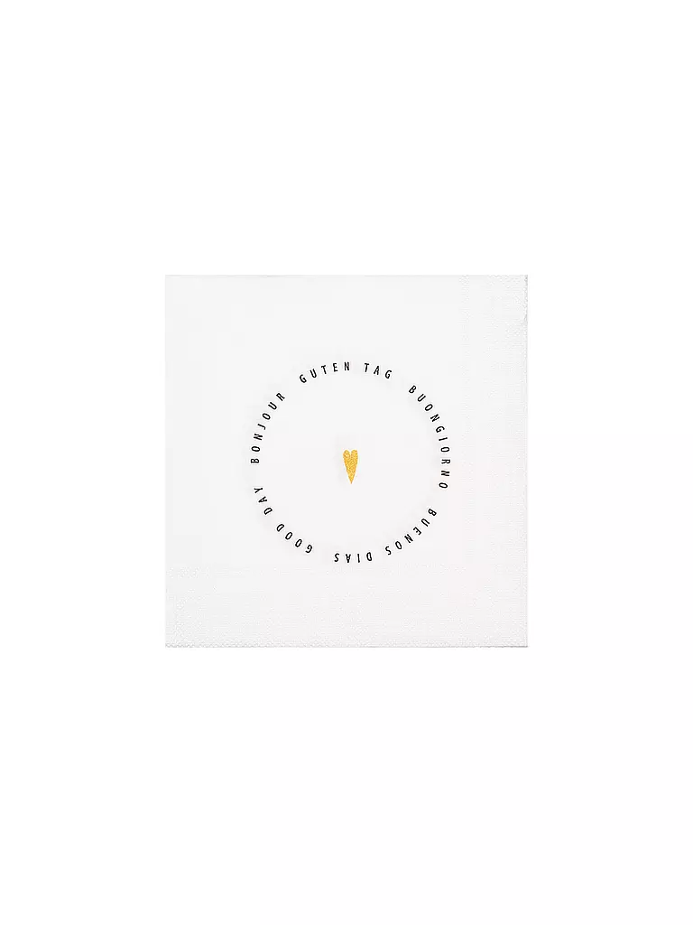 RAEDER | Servilletas de cóctel 25x25cm GUTEN TAG HERZ | Blanco