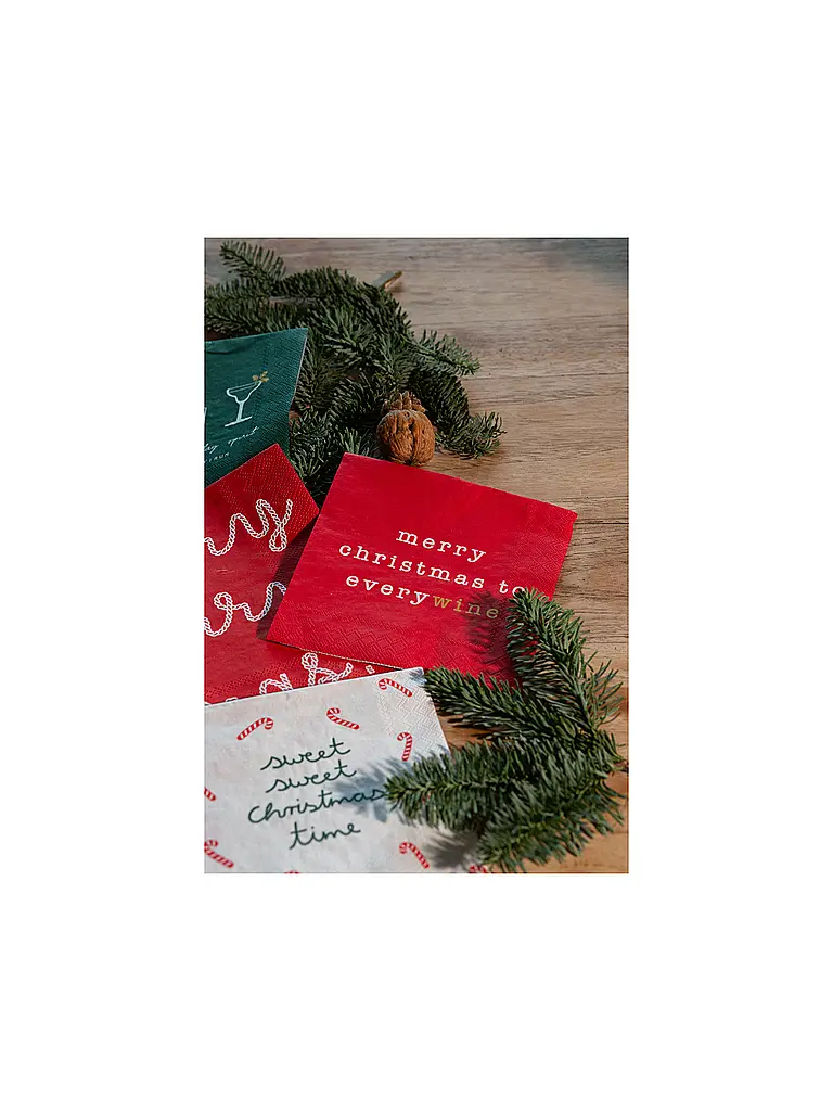 RAEDER | Servilletas de Navidad 25x25cm | Rojo