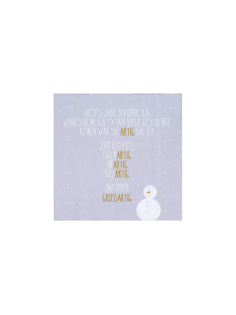 RAEDER | Servilletas navideñas 33x33cm ESTE AÑO | Gris claro
