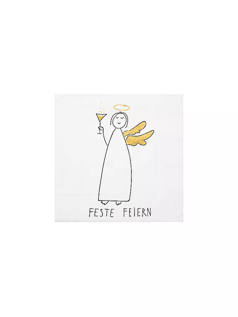 RAEDER | Servilletas navideñas 33x33cm FESTE FEIERN | Blanco
