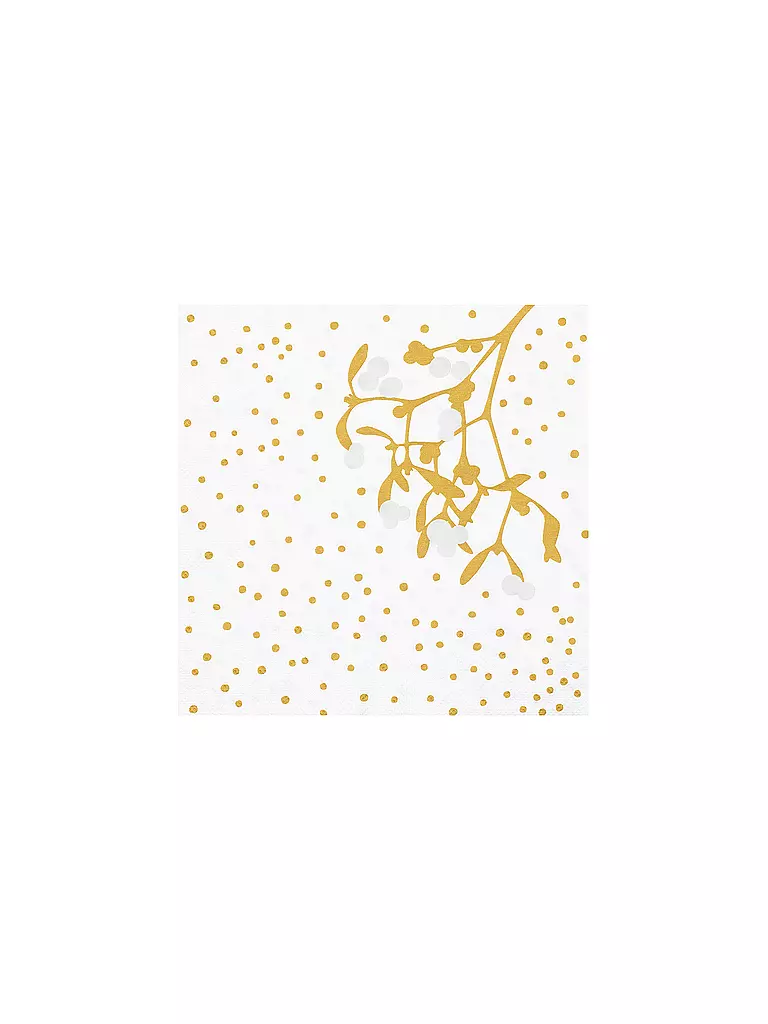 RAEDER | Servilletas navideñas 33x33cm MISTELZWEIG | Blanco