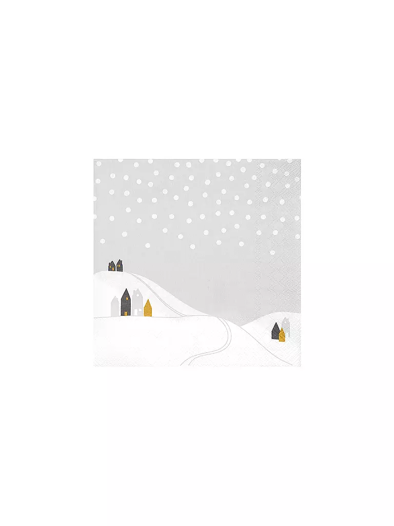 RAEDER | Servilletas navideñas 33x33cm PAISAJE NEVADO | Gris claro