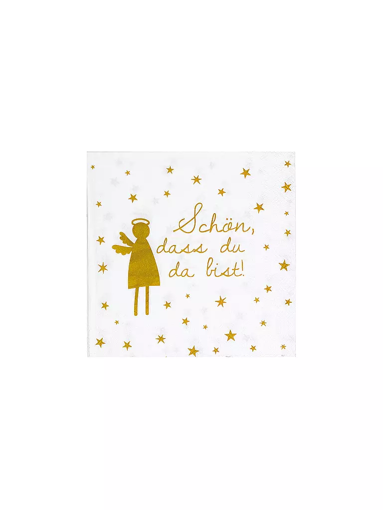 RAEDER | Servilletas navideñas 33x33cm QUÉ BUENO QUE ESTÁS AQUÍ | Oro