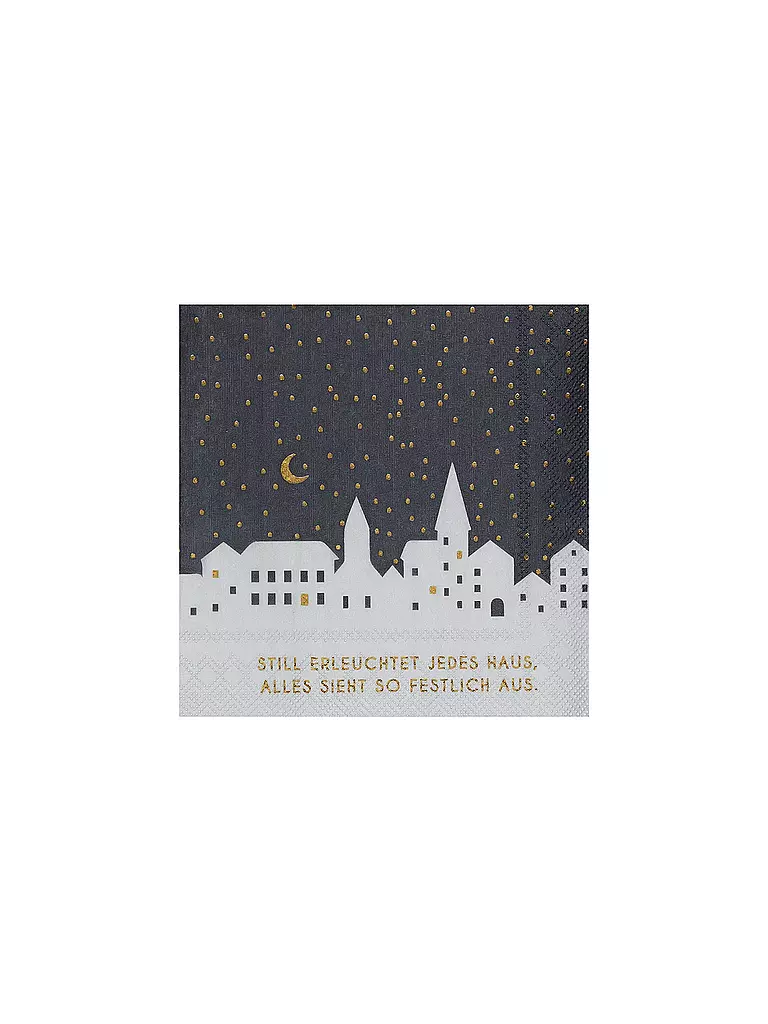RAEDER | Servilletas navideñas de 25x25 cm AÚN ILUMINADAS | Azul oscuro