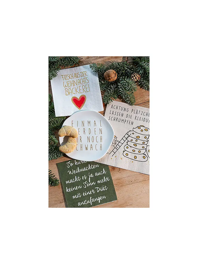 RAEDER | Servilletas navideñas de 25x25cm | Beige