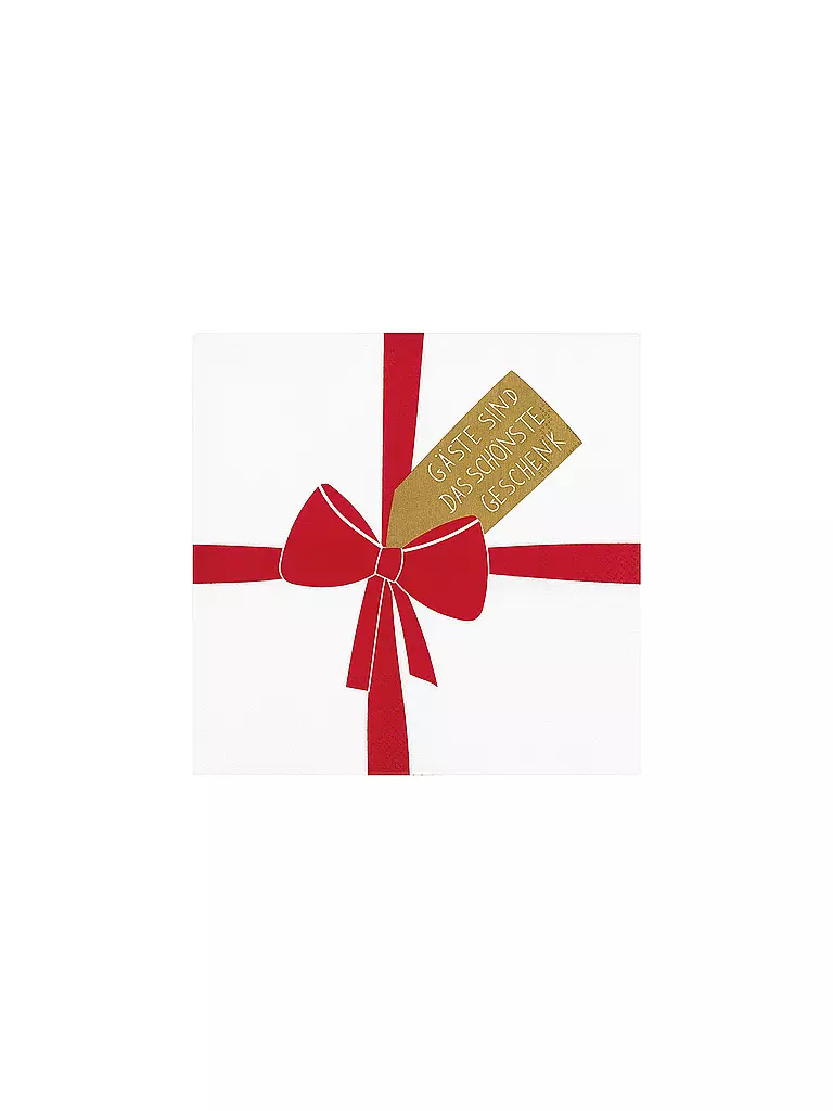 RAEDER | Servilletas navideñas de 33x33cm LOS INVITADOS SON LO MÁS BONITO | Blanco