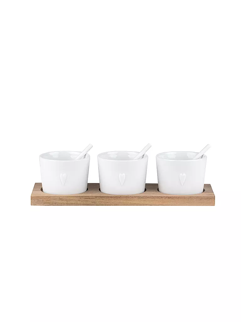 RAEDER | Set de cuencos 21,5x7x5cm Dreierlei Herz | Blanco