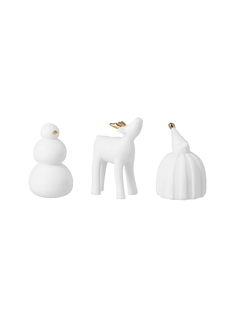 RAEDER | Set de figuras de invierno de 3 piezas. Blanco | Blanco
