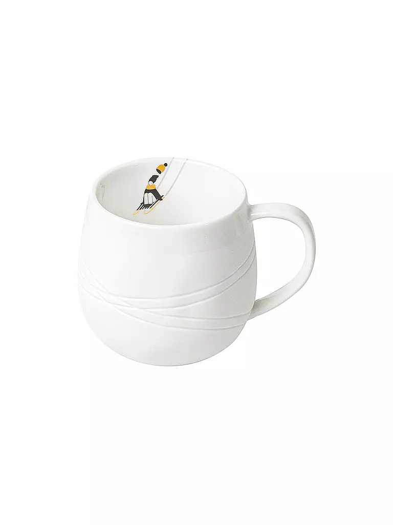 RAEDER | Taza 7,5cm SCHNEETAG Goldkufen | Blanco