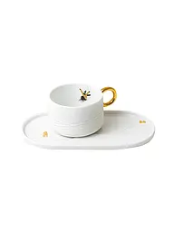 RAEDER | Taza con plato para servir Día de nieve  Paseo en trineo | Blanco