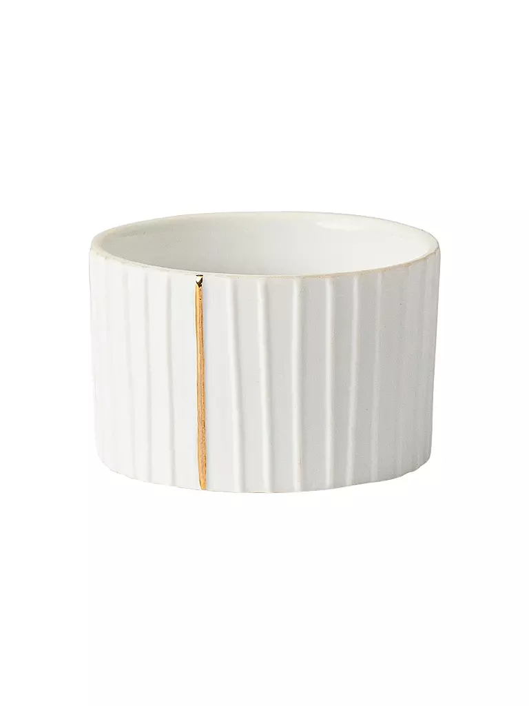 RAEDER | Teelichthalter Plissee Weiss  | Blanco
