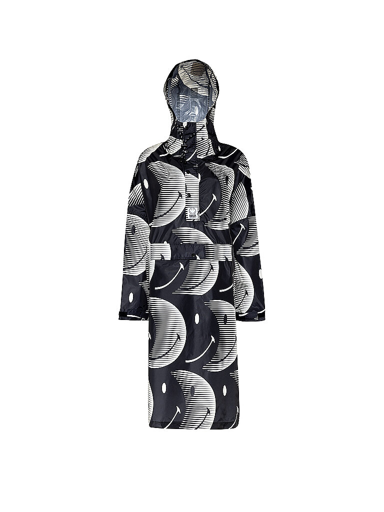 RAINKISS Chaqueta de lluvia - Poncho de lluvia HALF MOON SMILE negro