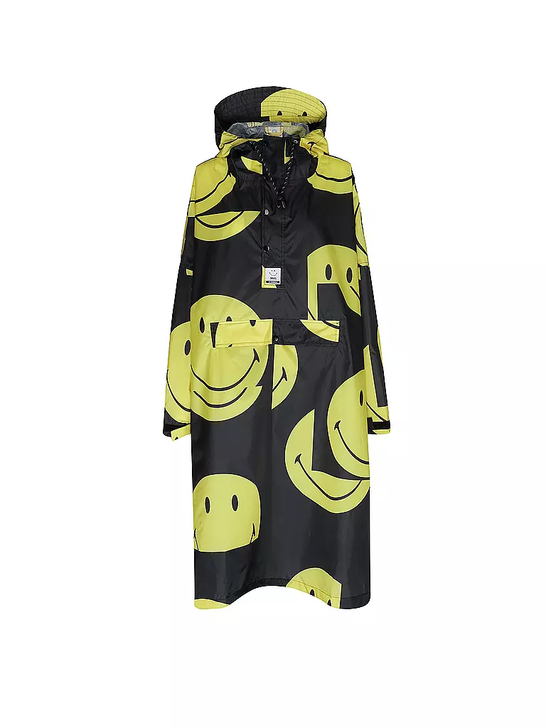 RAINKISS | Chaqueta de lluvia - Poncho de lluvia ALL SMILES | Negro