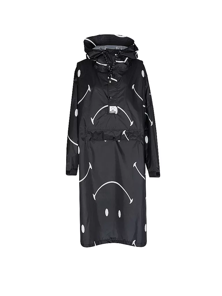 RAINKISS | Chaqueta de lluvia - Poncho de lluvia CLASSIC SMILE | Negro