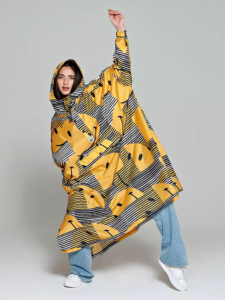 RAINKISS | Chaqueta de lluvia - Poncho de lluvia SUNSET SMILEY | Amarillo