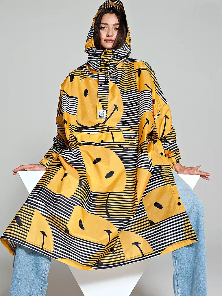RAINKISS | Chaqueta de lluvia - Poncho de lluvia SUNSET SMILEY | Amarillo