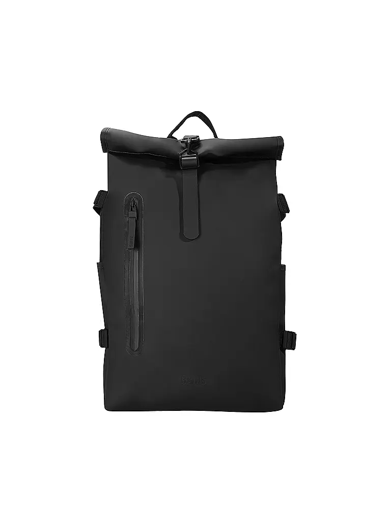 RAINS | Mochila Rolltop Grande | Negro