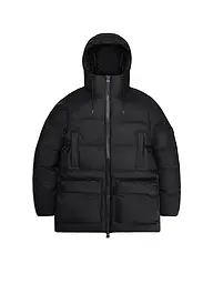 RAINS | Parka ALTA LONG PUFFER CARGO J | Negro