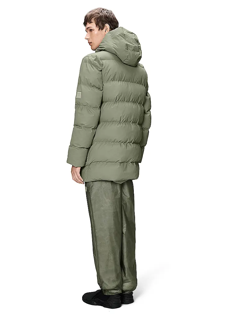 RAINS | Parka ALTA LONG PUFFER CARGO J | Verde claro